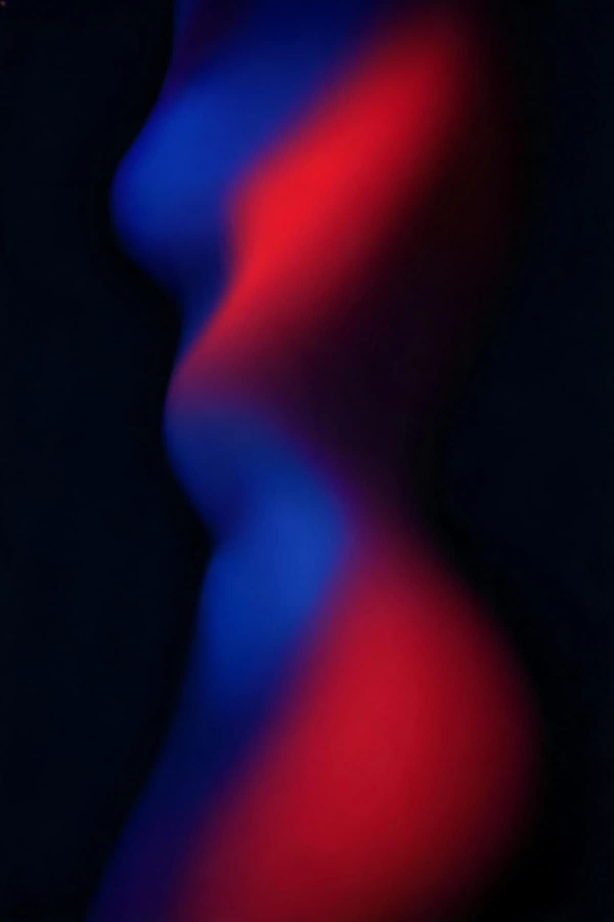 Abstract silhouette of a torso and waist from the side